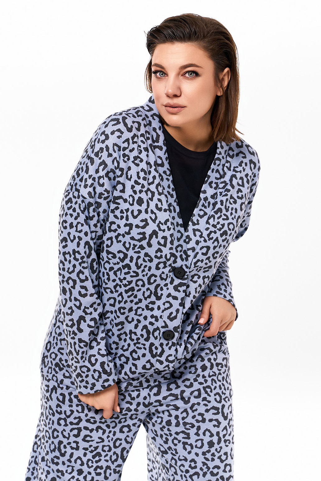 Костюм KaVari 8011.1 голубой принт леопард - фото 5