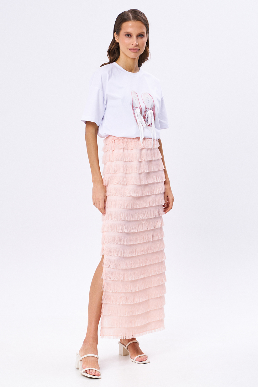 Костюм KaVari 8030 белый, персик - фото 3