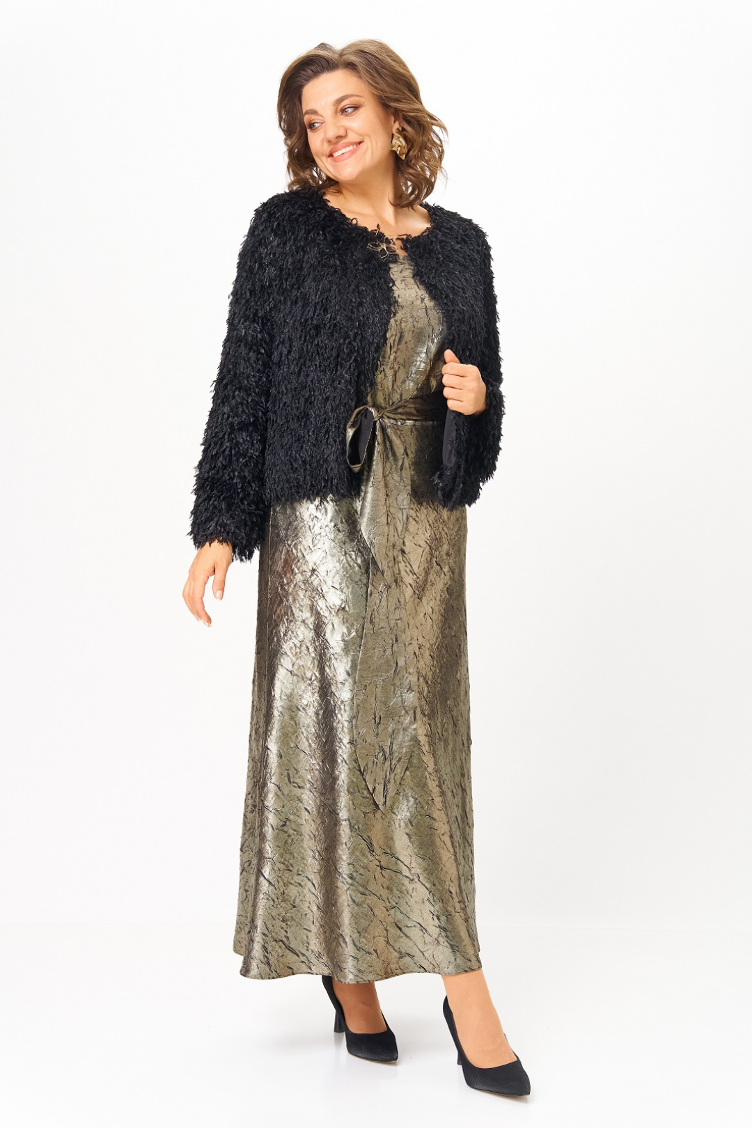 Комплект Кокетка и К 1332 золотой + черный