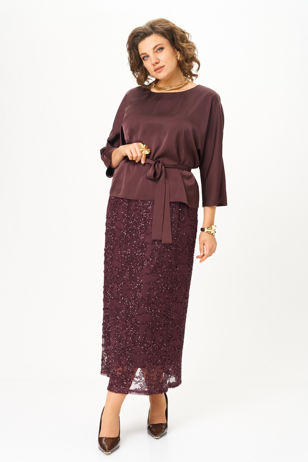 Комплект Кокетка и К 1334-1 бордовый