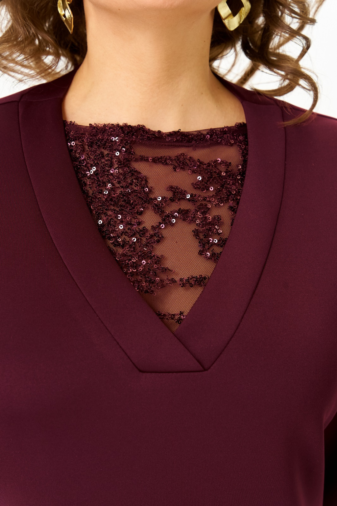 Платье Кокетка и К 1337-1 бордовый - фото 6