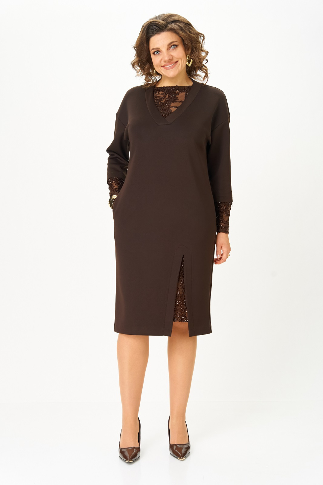 Платье Кокетка и К 1337 коричневый - фото 5