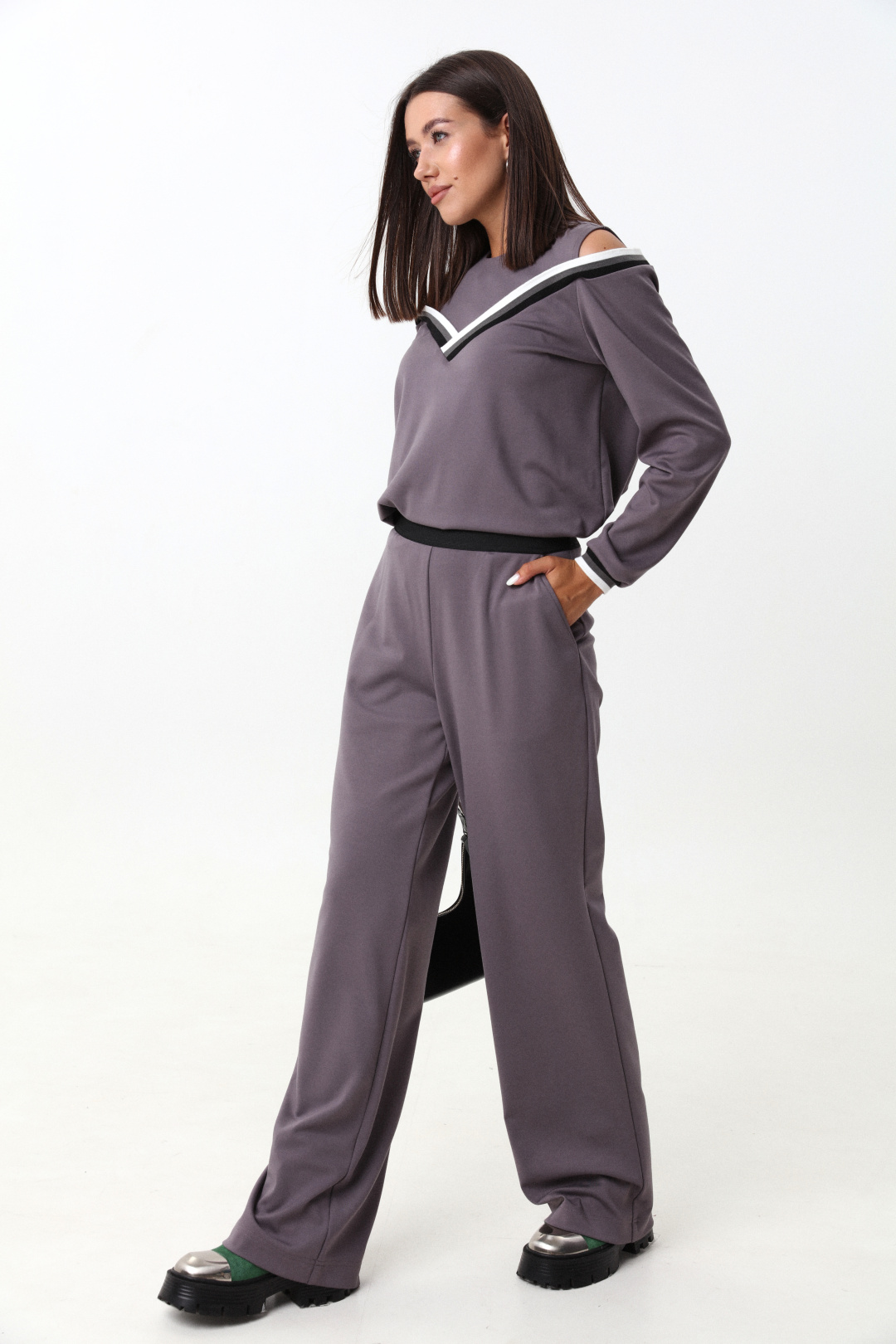 Костюм Лаборатория Моды К 1347 серый - фото 4