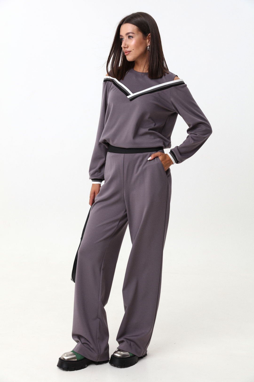 Костюм Лаборатория Моды К 1347 серый - фото 5