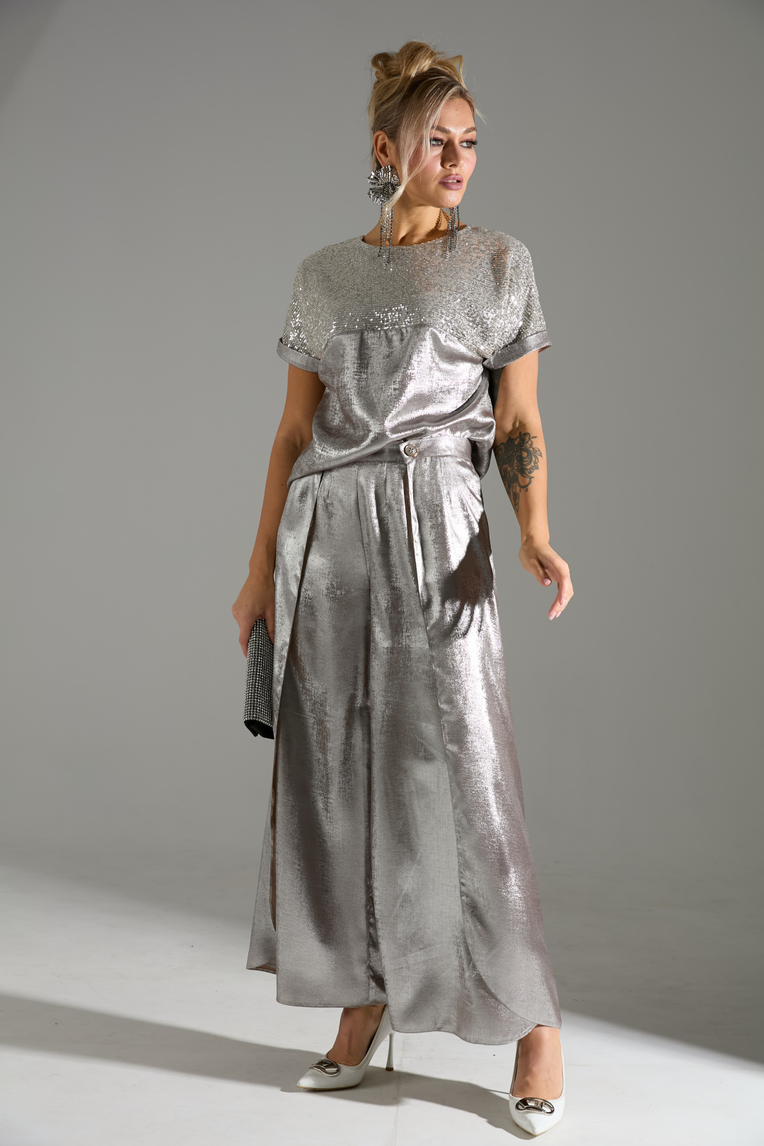 Костюм Лаборатория Моды К 180143 бежевый шиммер - фото 3