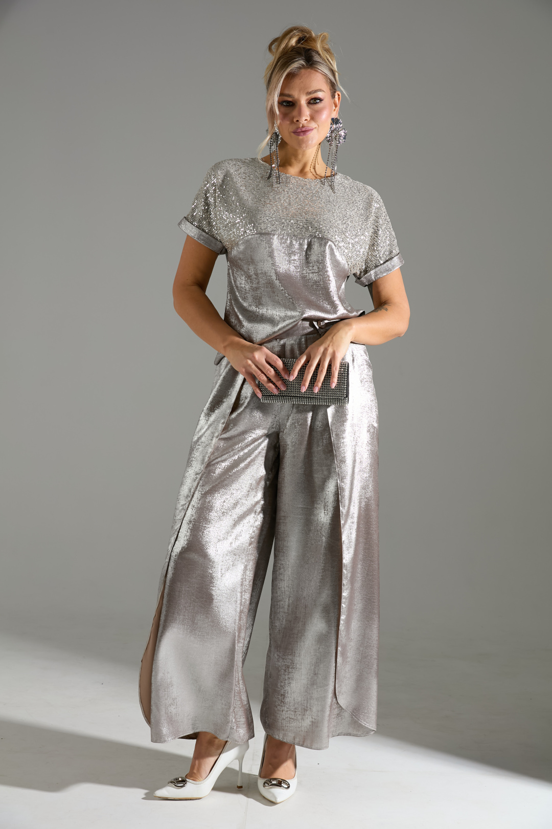 Костюм Лаборатория Моды К 180143 бежевый шиммер - фото 4