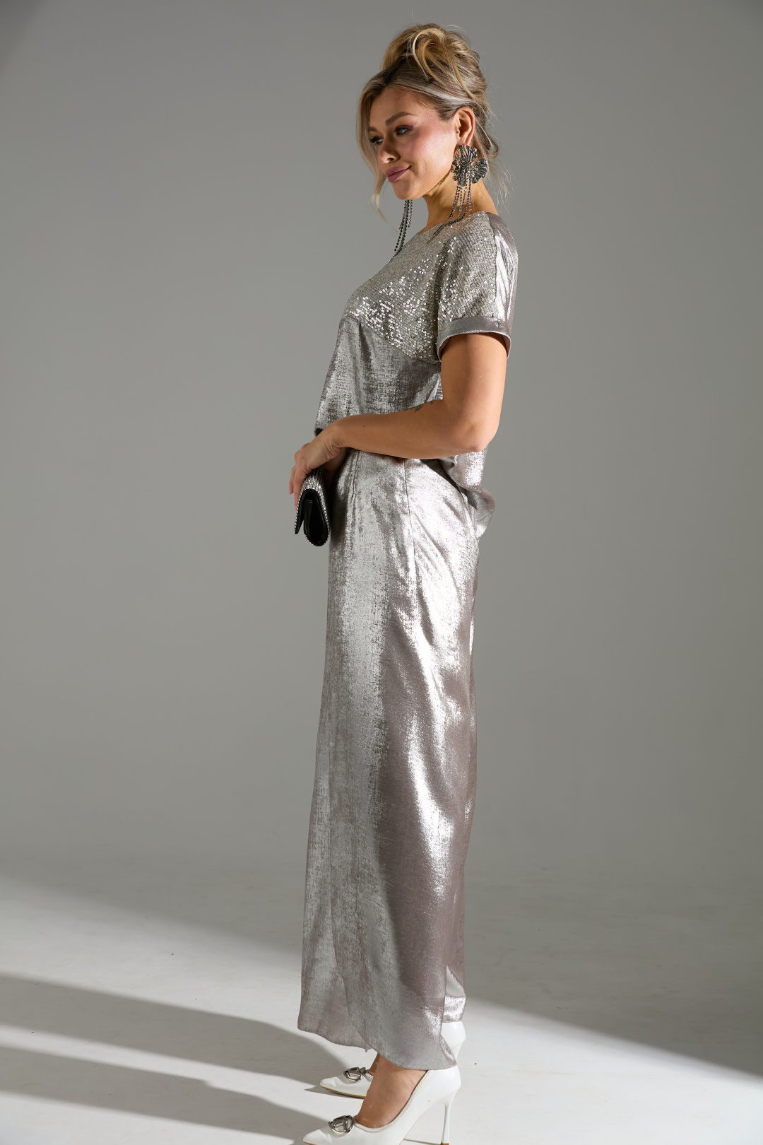 Костюм Лаборатория Моды К 180143 бежевый шиммер - фото 5