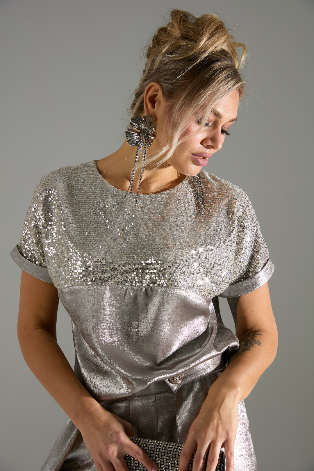 Костюм Лаборатория Моды К 180143 бежевый шиммер - фото 6