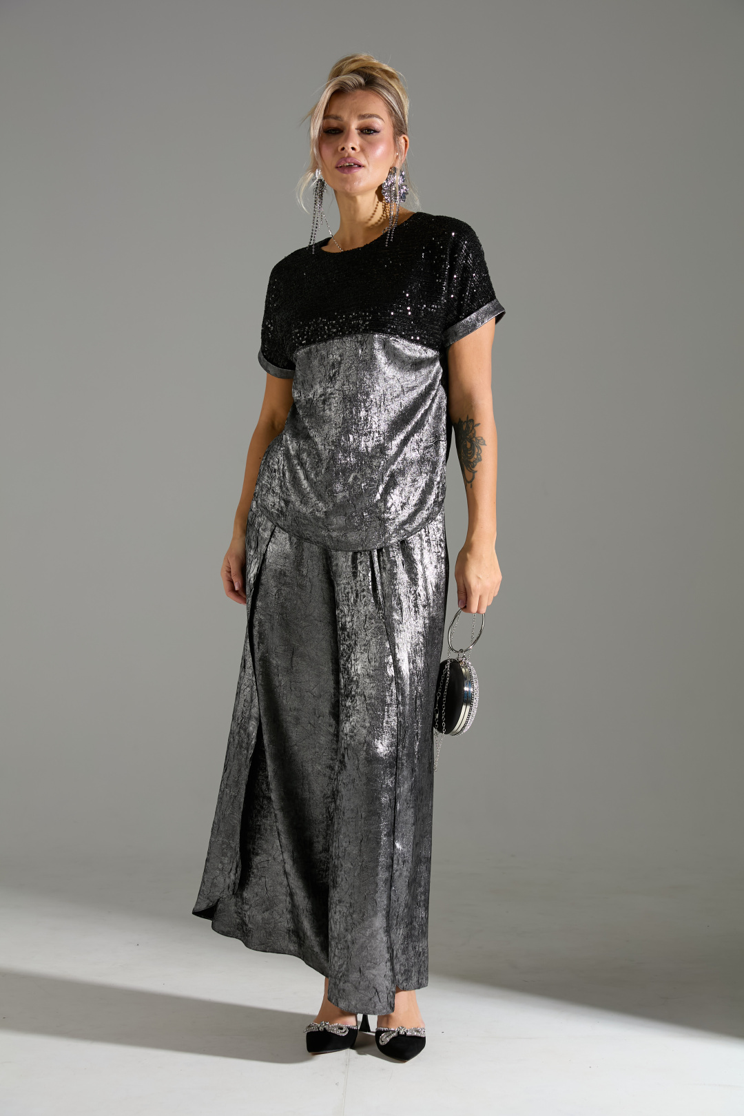 Костюм Лаборатория Моды К 180143 серый шиммер - фото 2