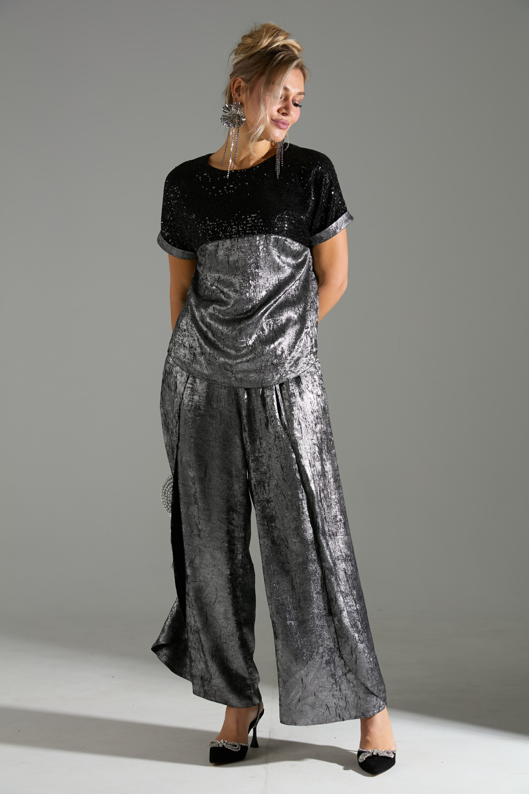 Костюм Лаборатория Моды К 180143 серый шиммер - фото 5