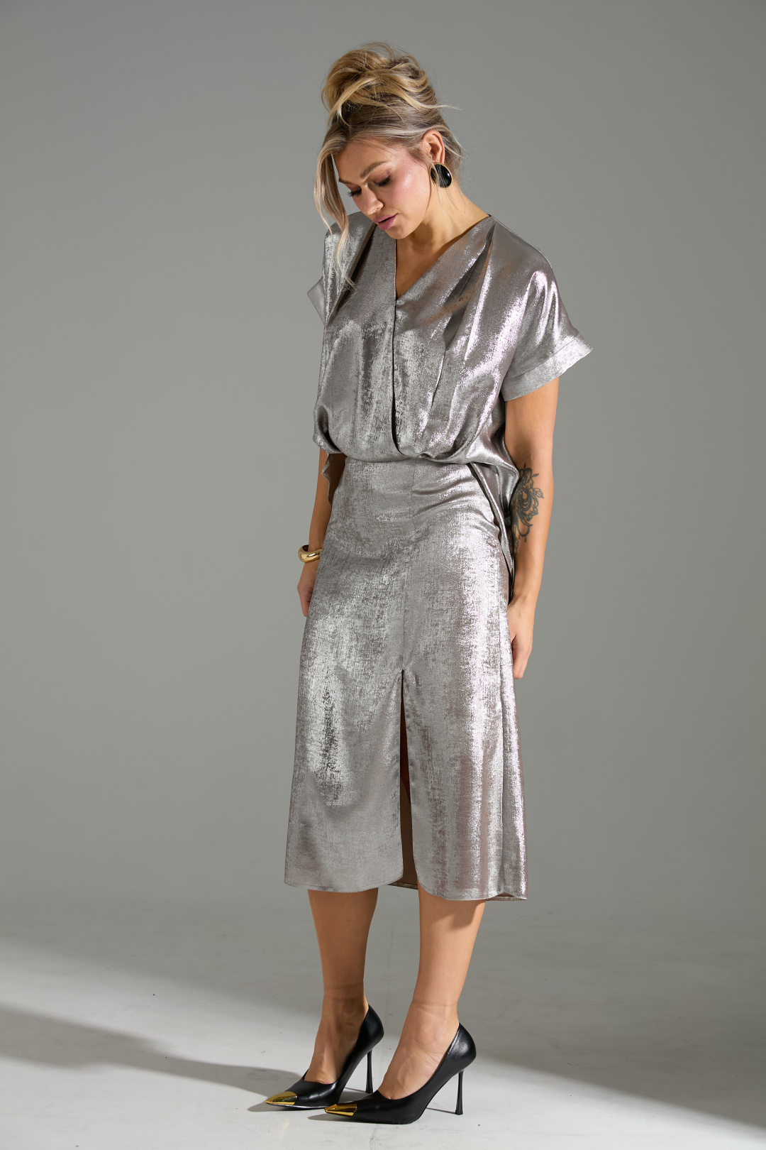 Костюм Лаборатория Моды М 094 бежевый шиммер - фото 6