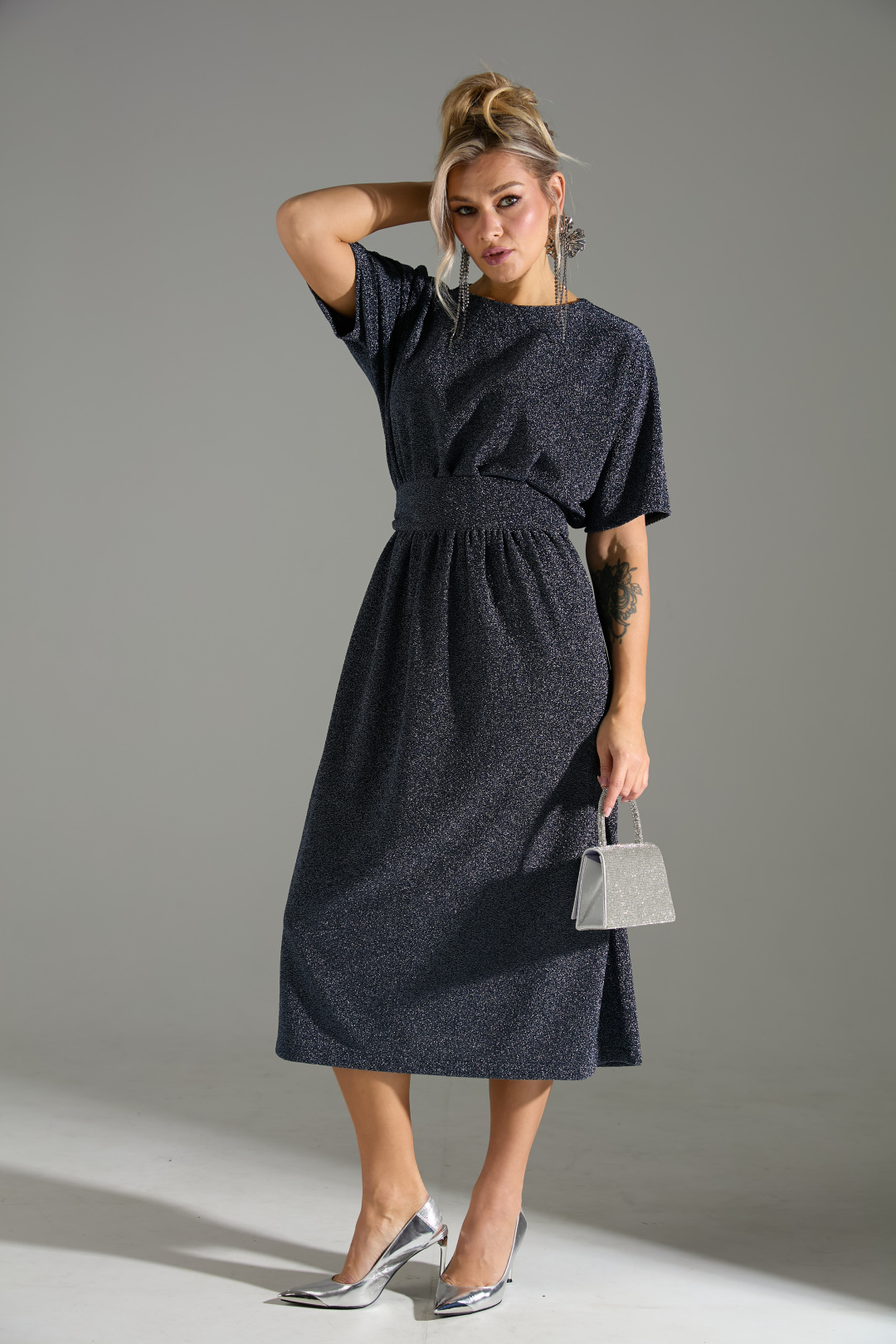 Платье Лаборатория Моды М 122 синий - фото 6