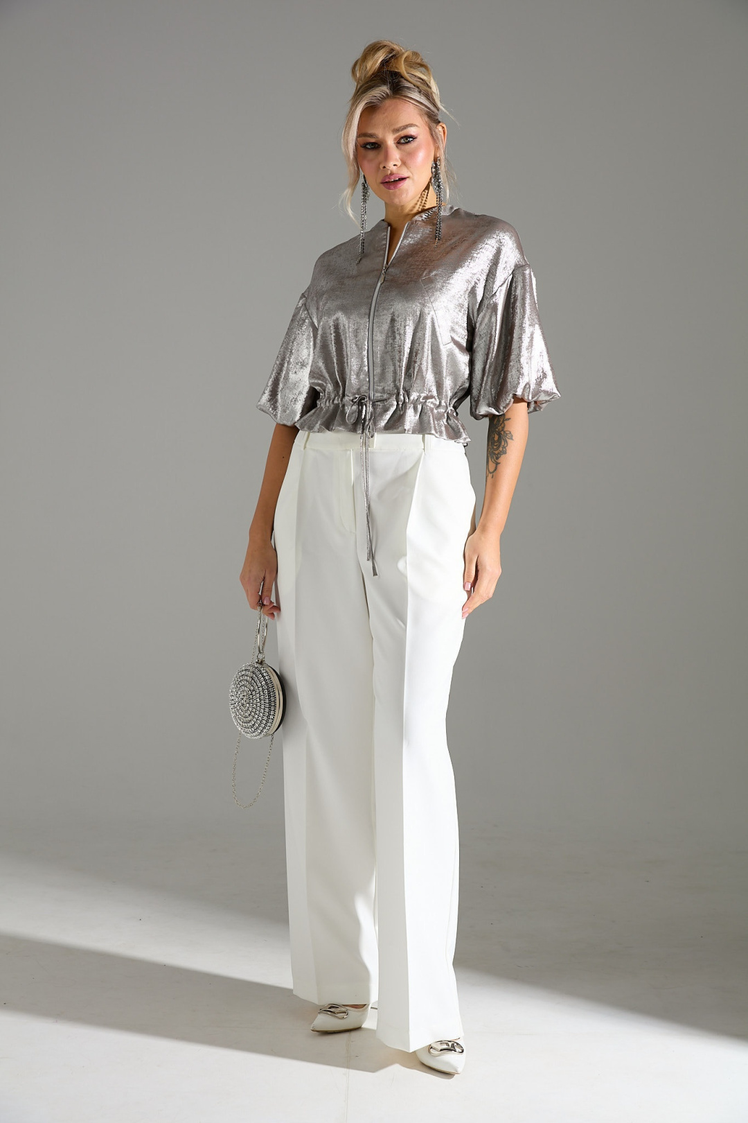 Блузка Лаборатория Моды М 134 бежевый шиммер