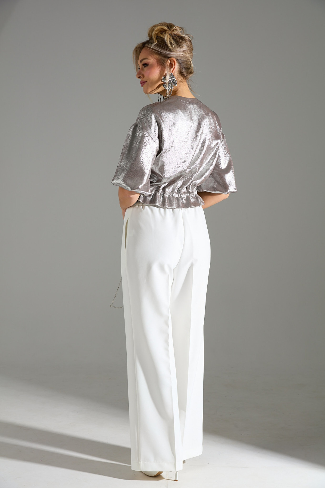 Блузка Лаборатория Моды М 134 бежевый шиммер - фото 2