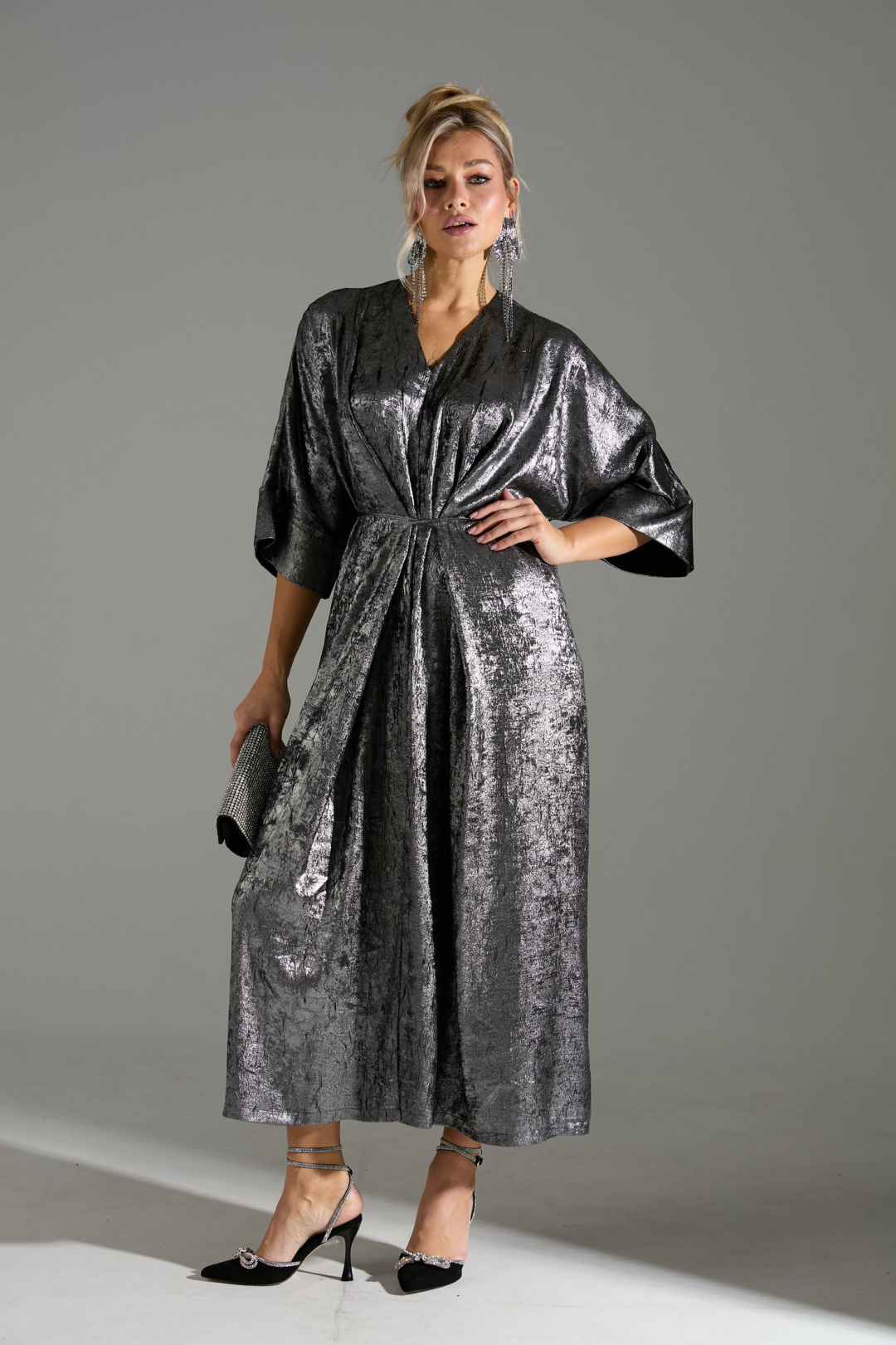 Платье Лаборатория Моды М 135-серый шиммер