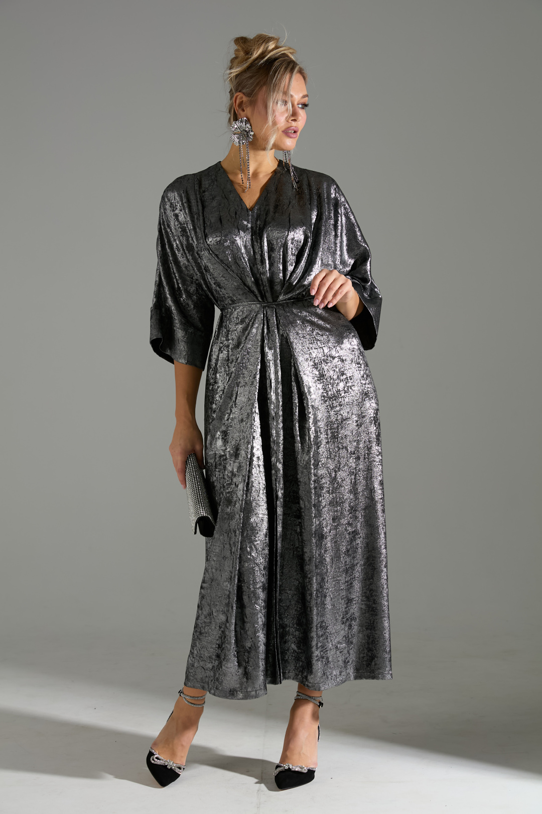 Платье Лаборатория Моды М 135-серый шиммер - фото 4