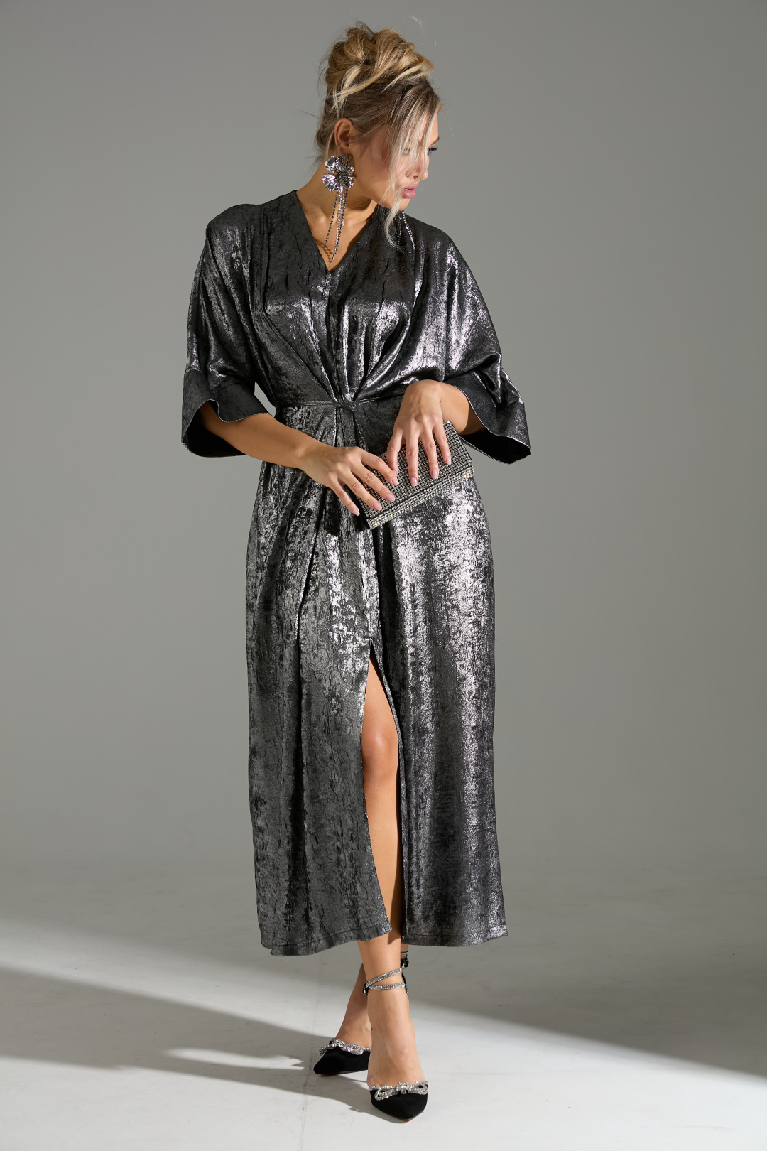 Платье Лаборатория Моды М 135-серый шиммер - фото 5