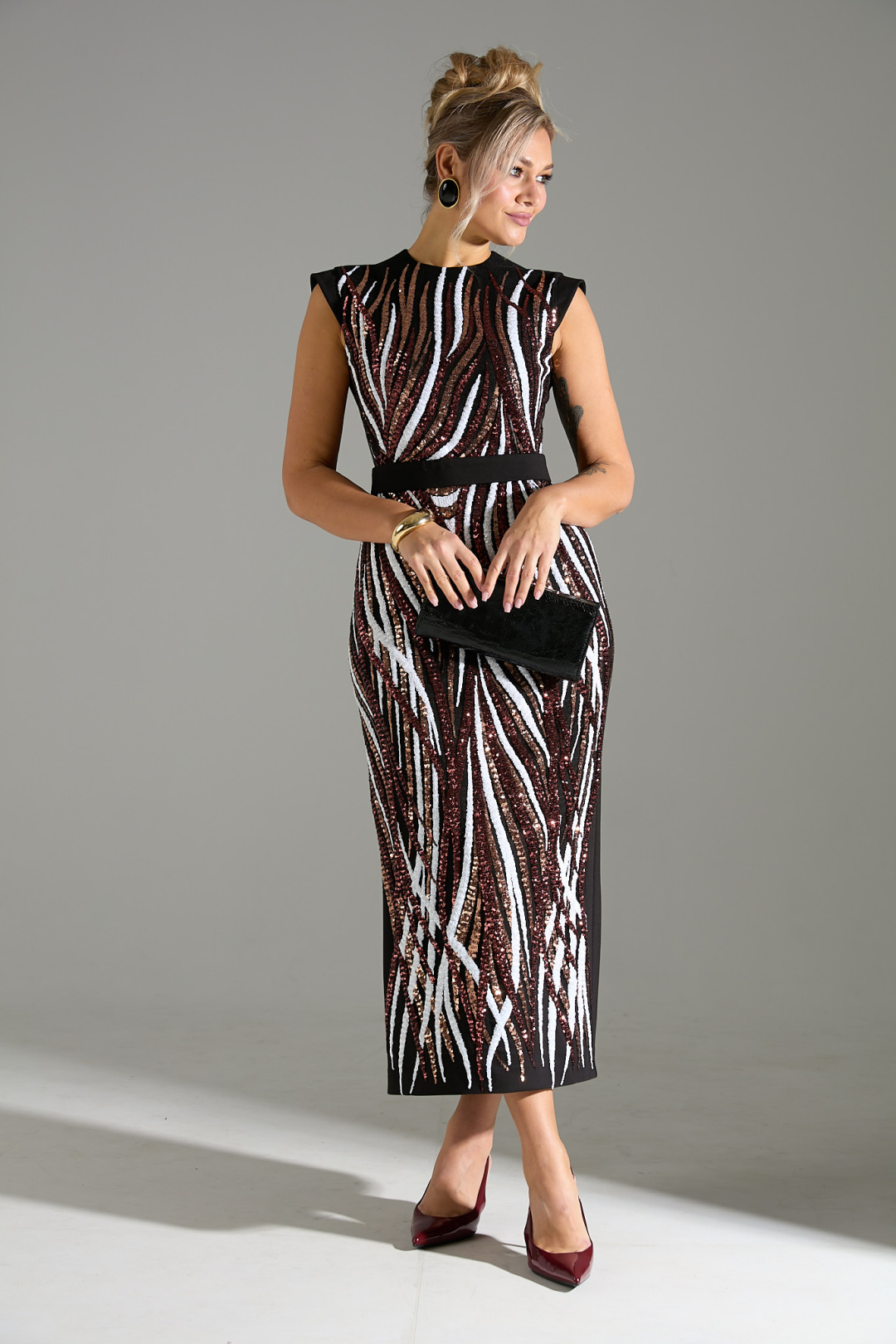 Платье Лаборатория Моды М 46 красное+белое