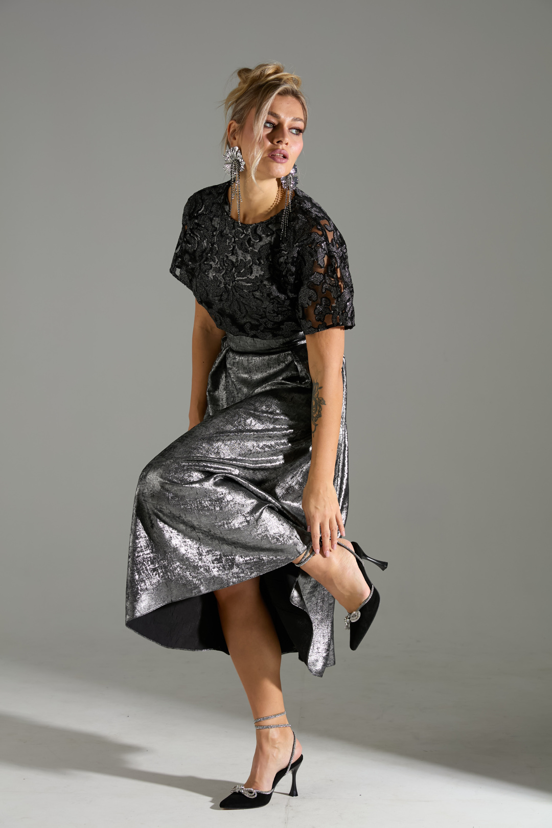 Платье Лаборатория Моды М 76 серый шиммер - фото 3