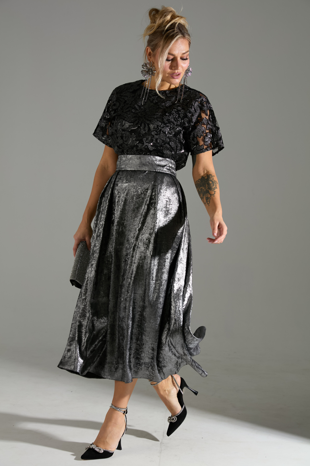 Платье Лаборатория Моды М 76 серый шиммер - фото 4