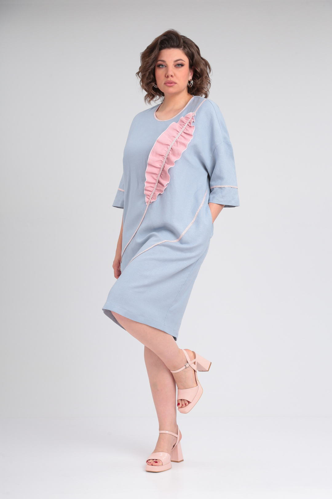 Платье LadySecret 3731 пастельно синий+фламинго
