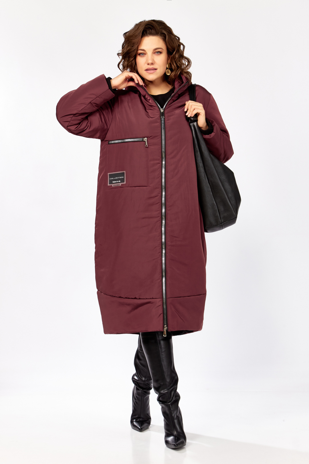 Пальто LadySecret 5018/1 бордовый+матовый