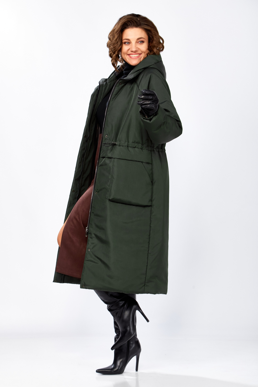 Пальто LadySecret 8295 платиново-зеленый - фото 4