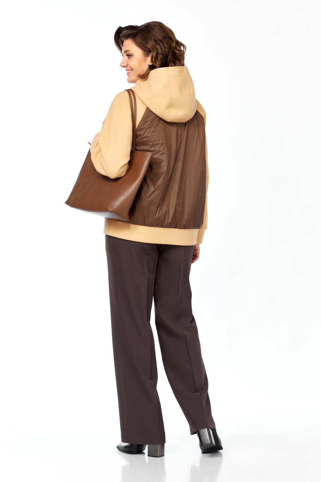 Куртка LadySecret 9011 бежевый-шоколад - фото 5