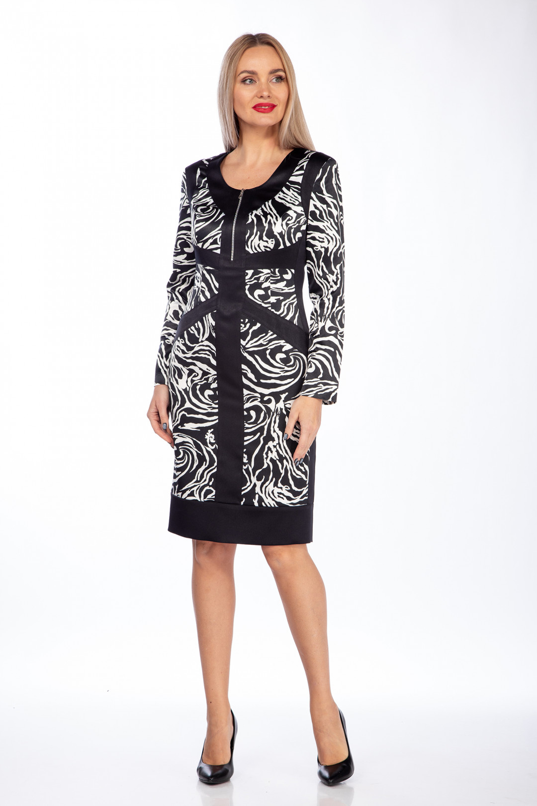 Платье LadyStyleClassic 143 черный с белым - фото 2