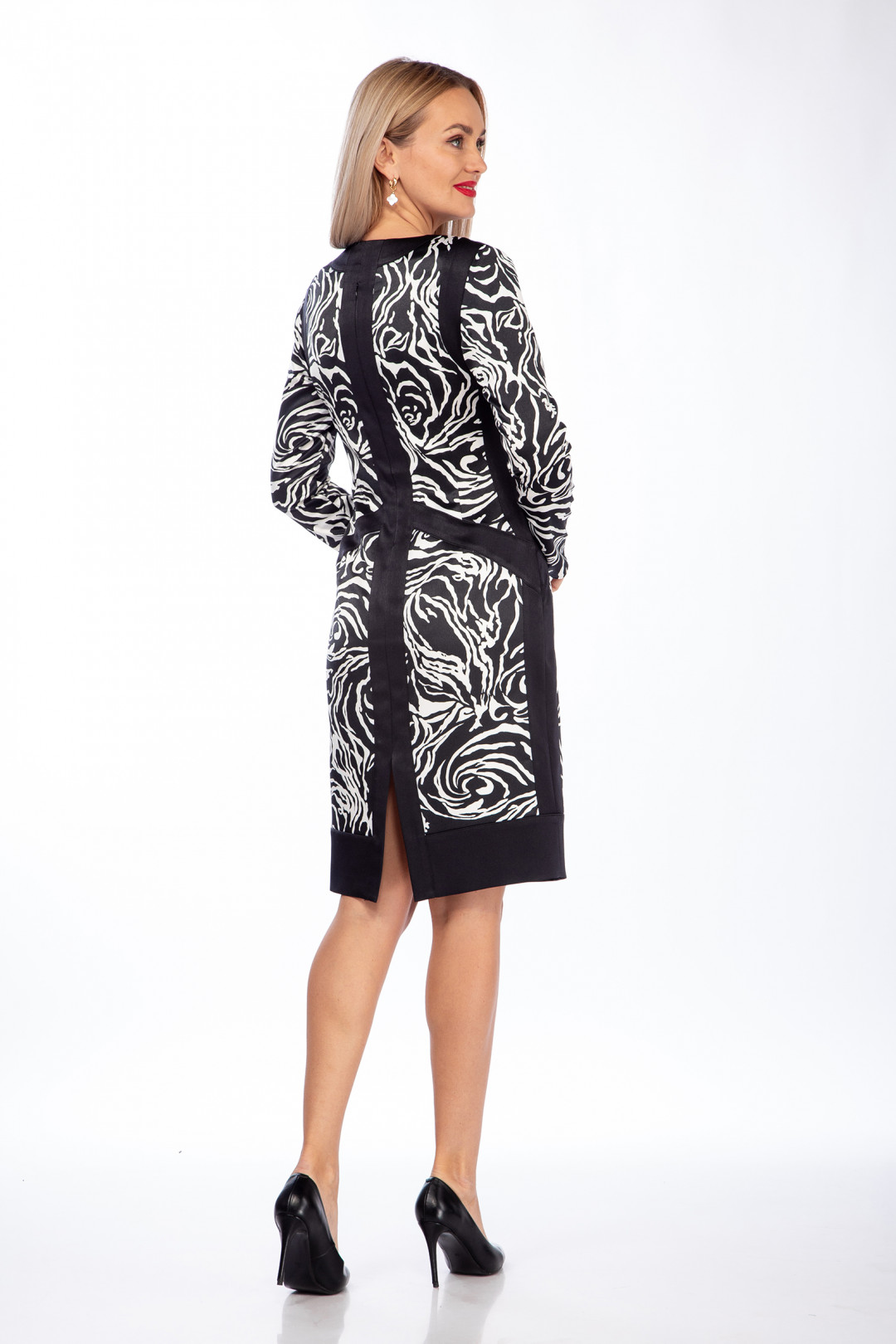 Платье LadyStyleClassic 143 черный с белым - фото 5