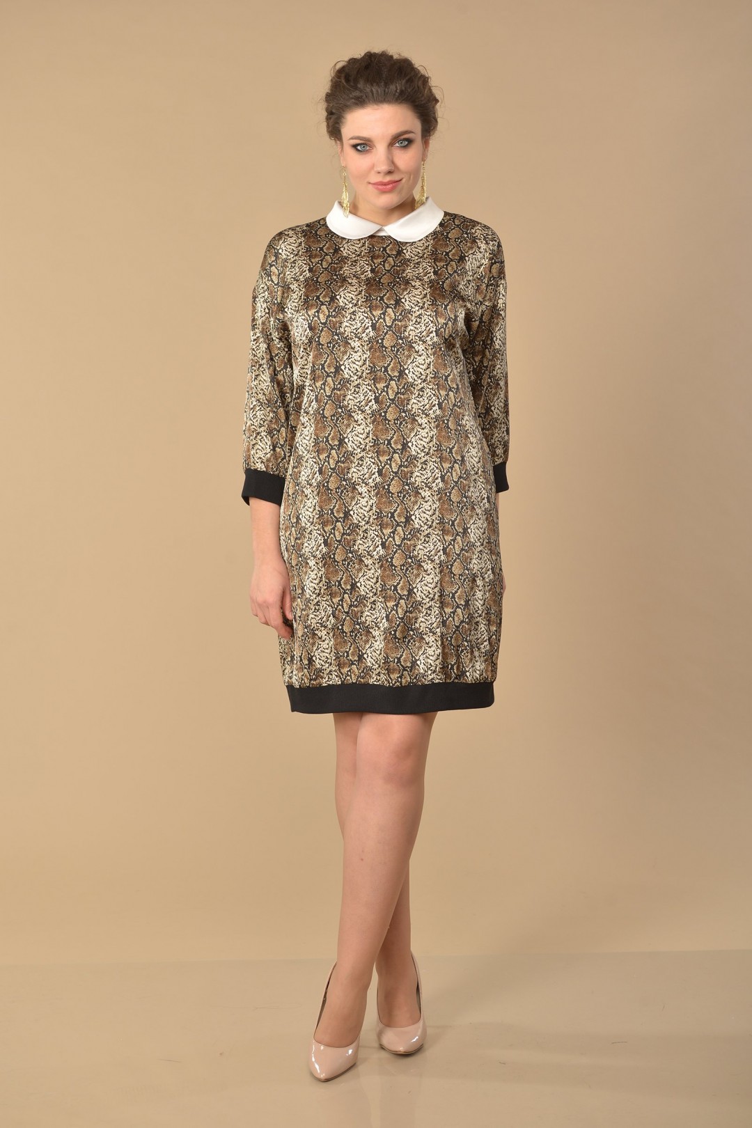 Платье LadyStyleClassic 1553 коричневые тона
