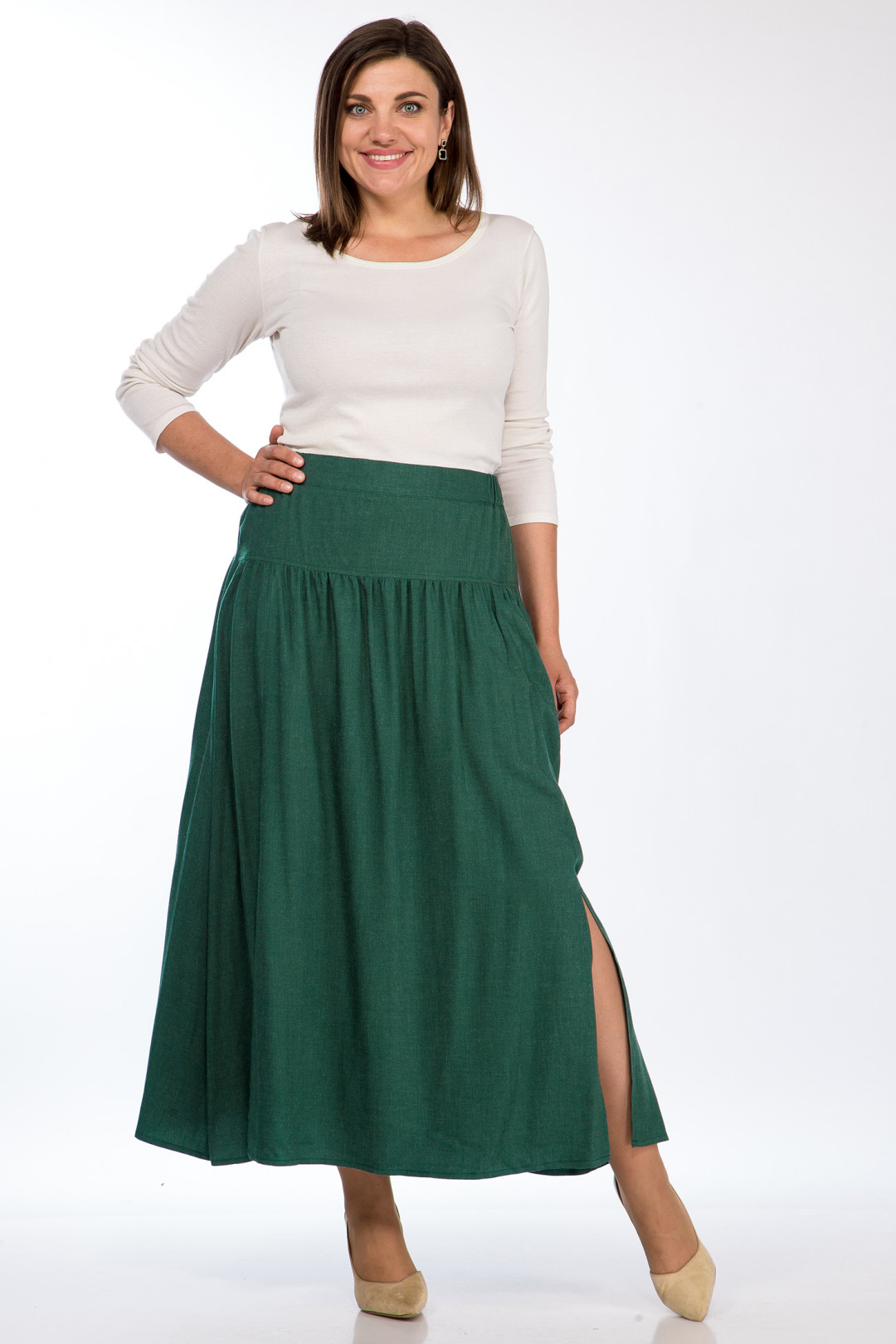 Юбка LadyStyleClassic 2582 изумрудно-зеленый