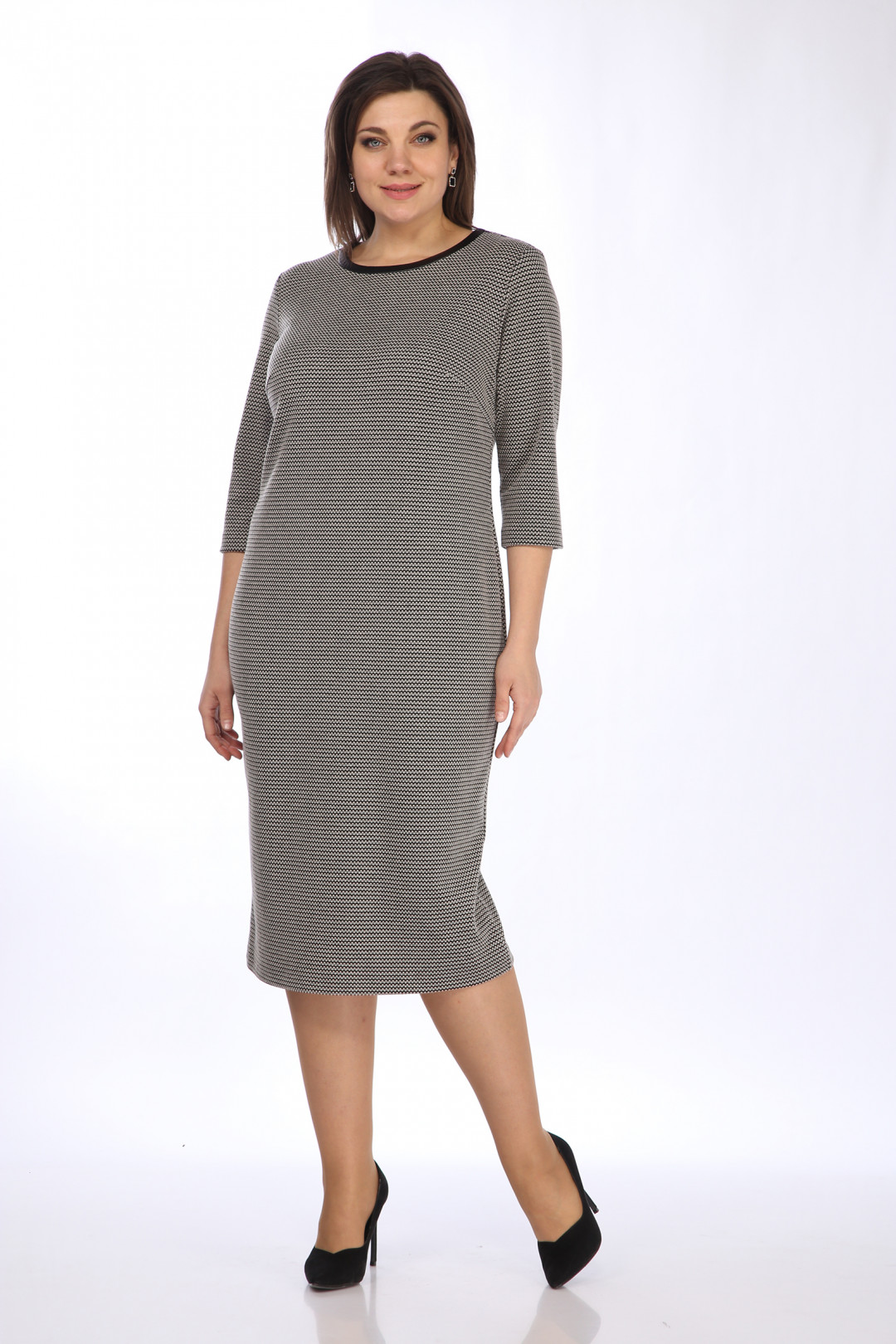 Платье LadyStyleClassic 963/1 серый с черным - фото 1