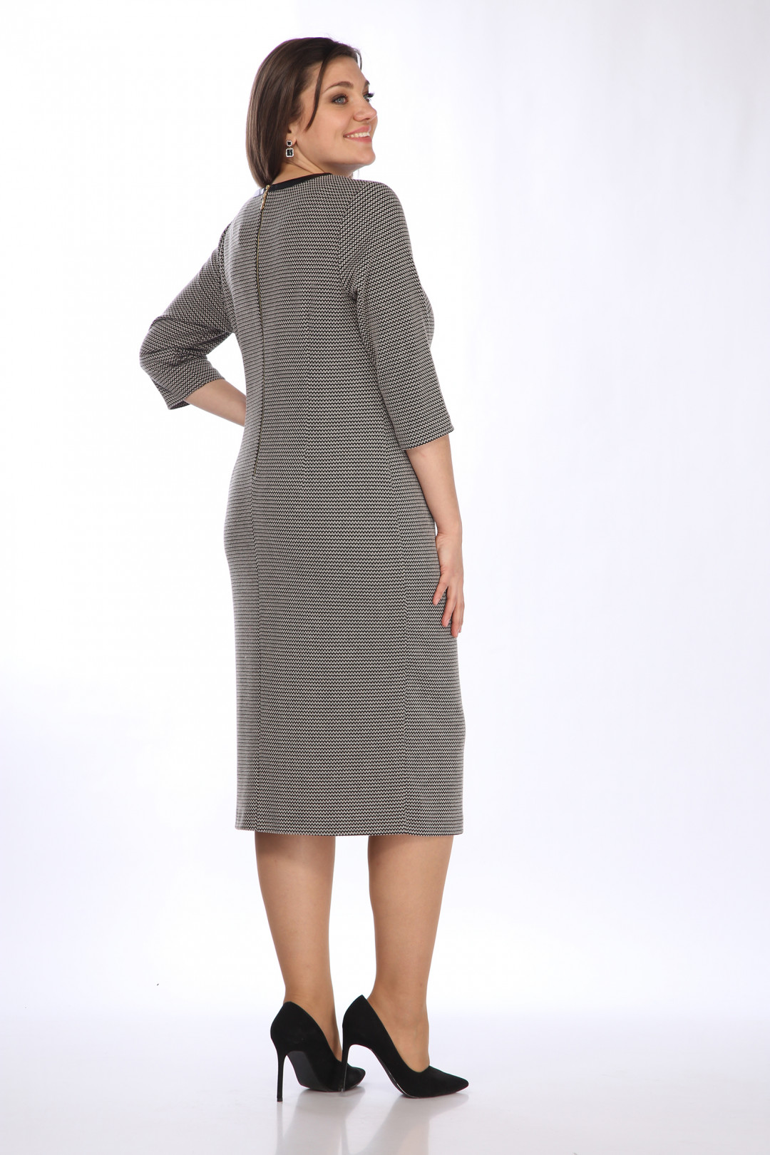 Платье LadyStyleClassic 963/1 серый с черным - фото 4