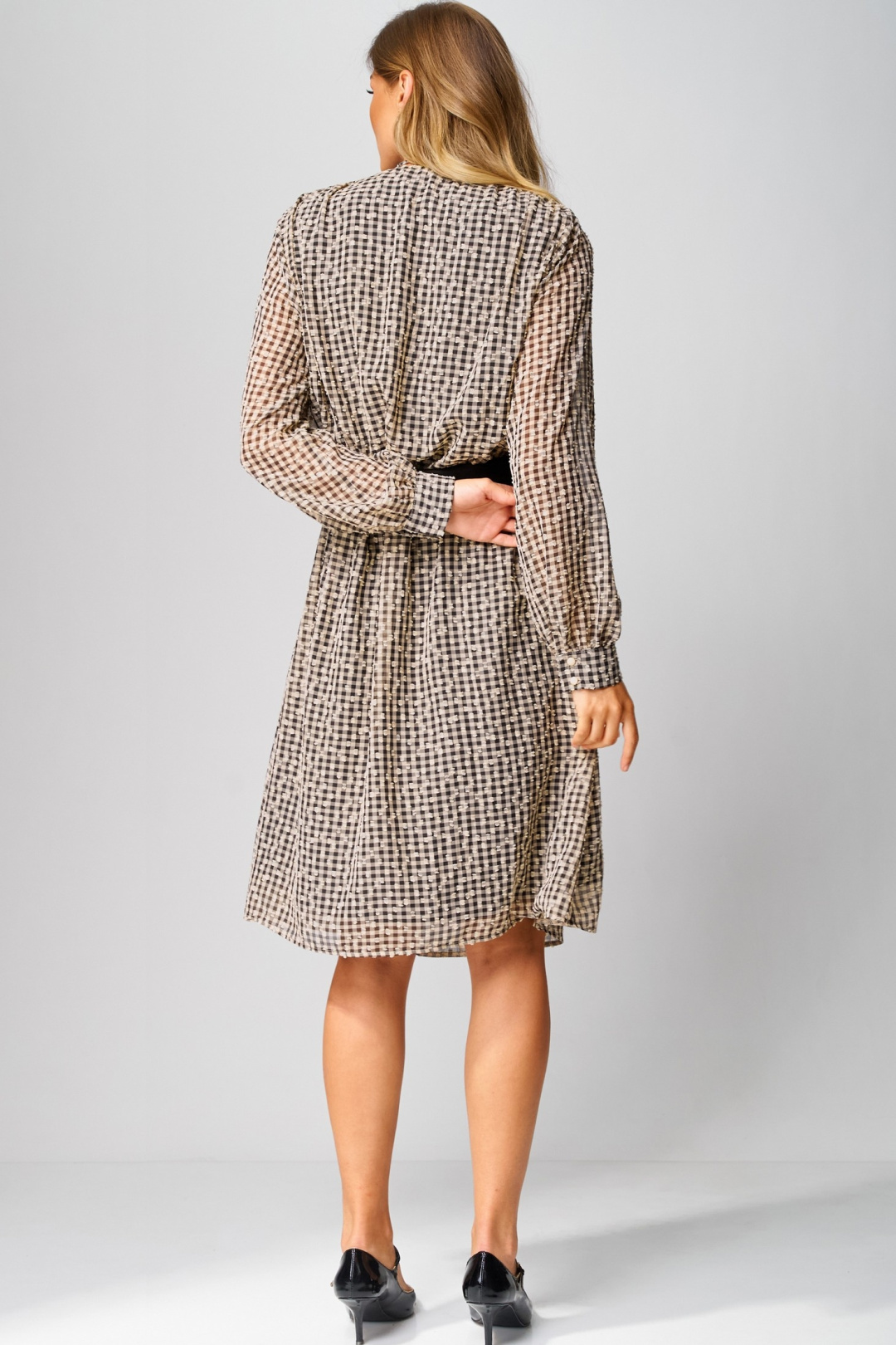 Платье LAIKONY L-053 серо- бежевый - фото 5