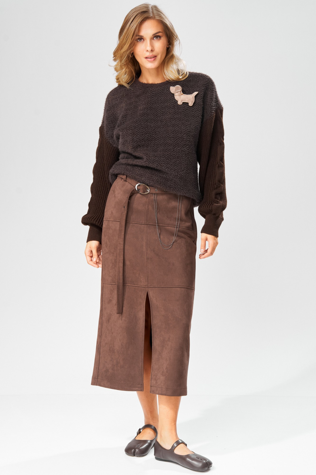 Джемпер LAIKONY L-093 шоколадный - фото 2