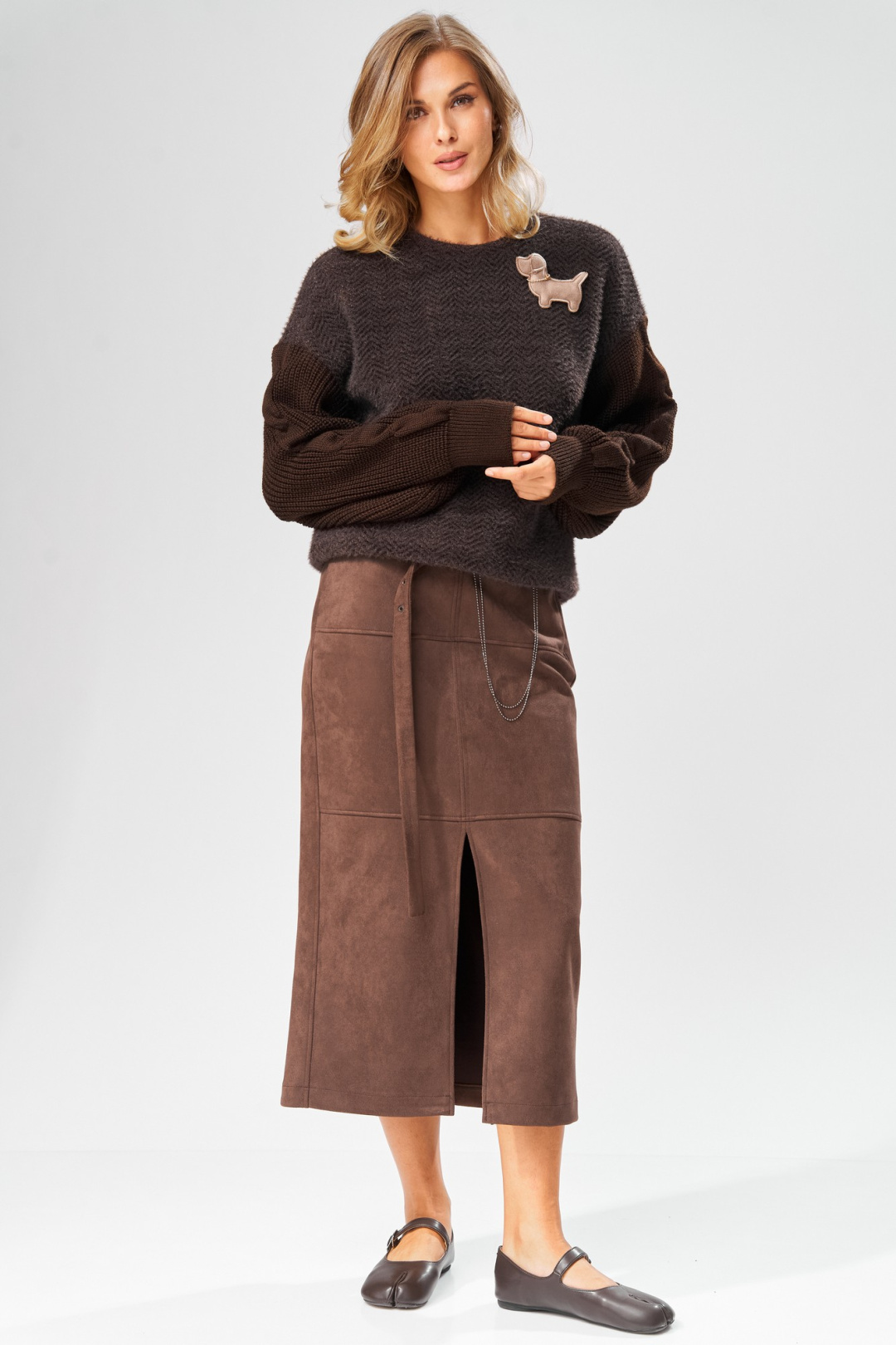 Джемпер LAIKONY L-093 шоколадный - фото 3