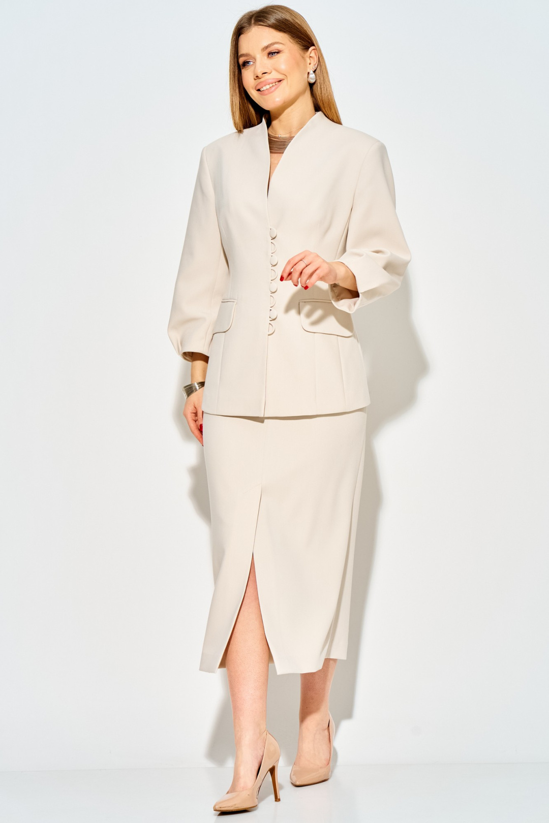 Костюм LAIKONY L-124 бежевый - фото 2