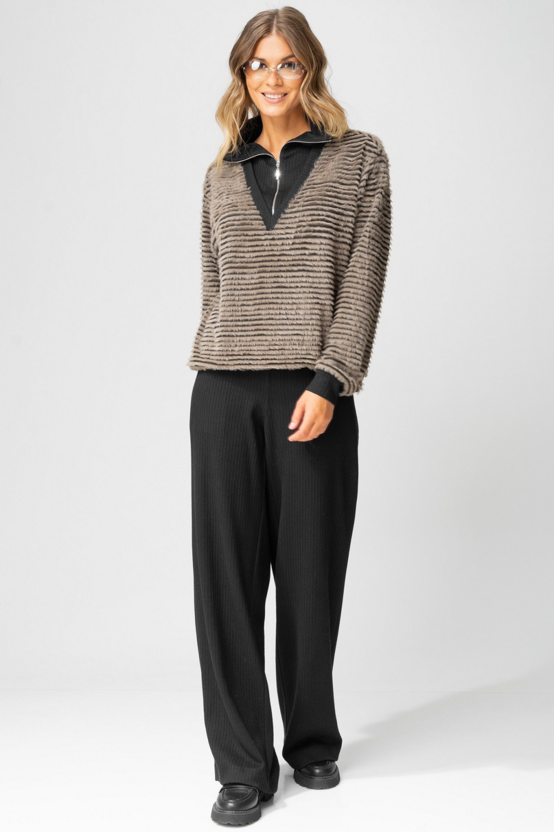 Костюм LAIKONY L-383 табак + черный - фото 5