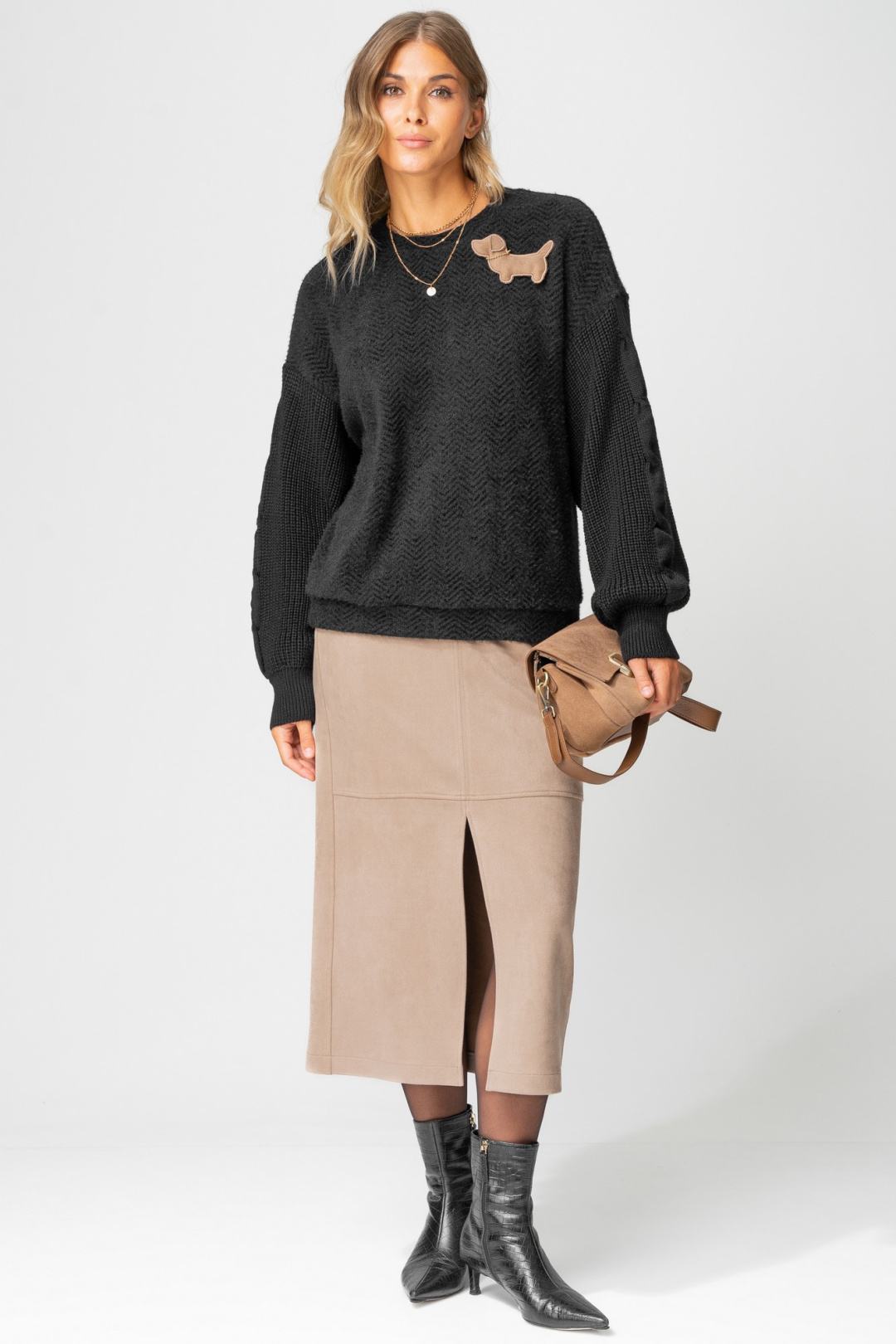 Юбка LAIKONY L-453-2 бежевый - фото 2