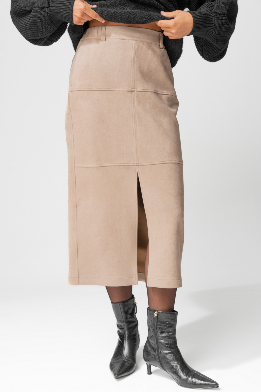 Юбка LAIKONY L-453-2 бежевый - фото 3