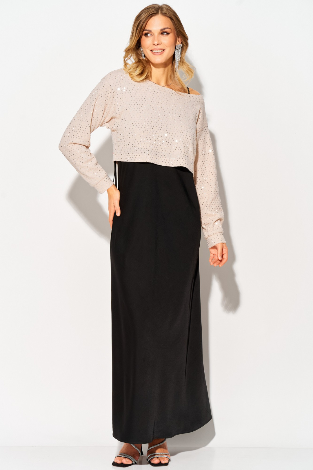 Костюм LAIKONY L-504 пудра+ черный - фото 5