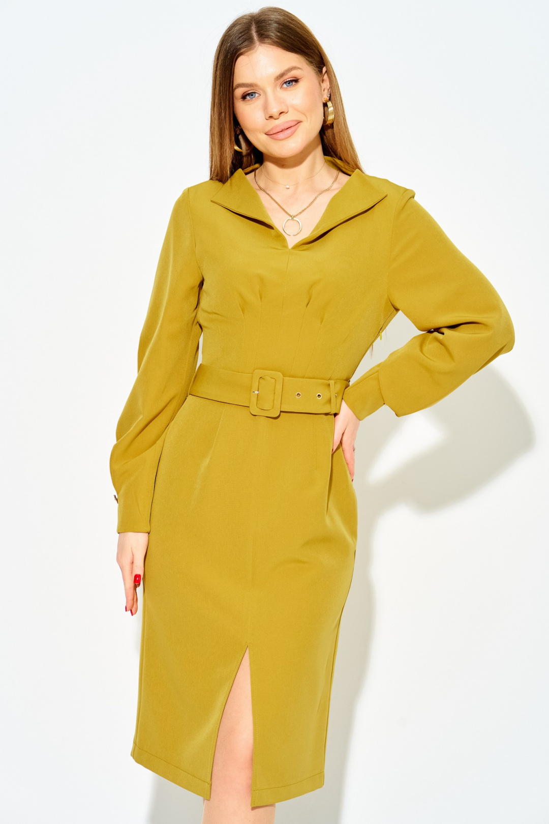 Платье LAIKONY L-543 лайм бронзовый - фото 3