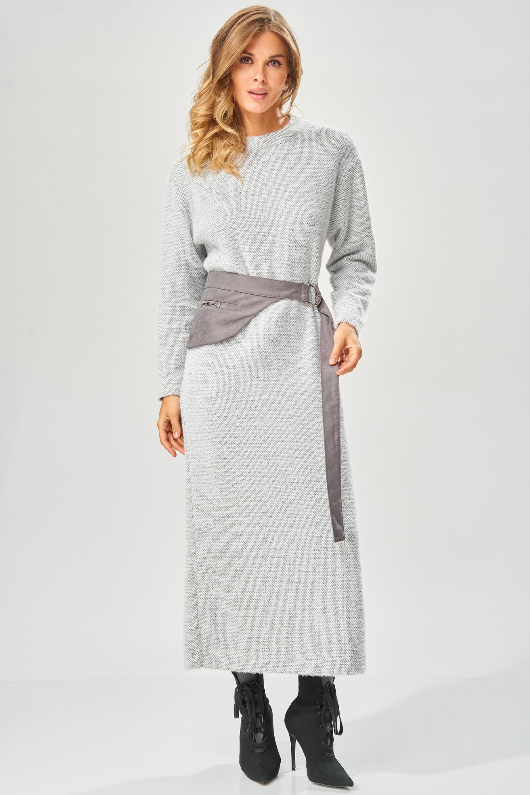 Платье LAIKONY L-573 серый зигзаг