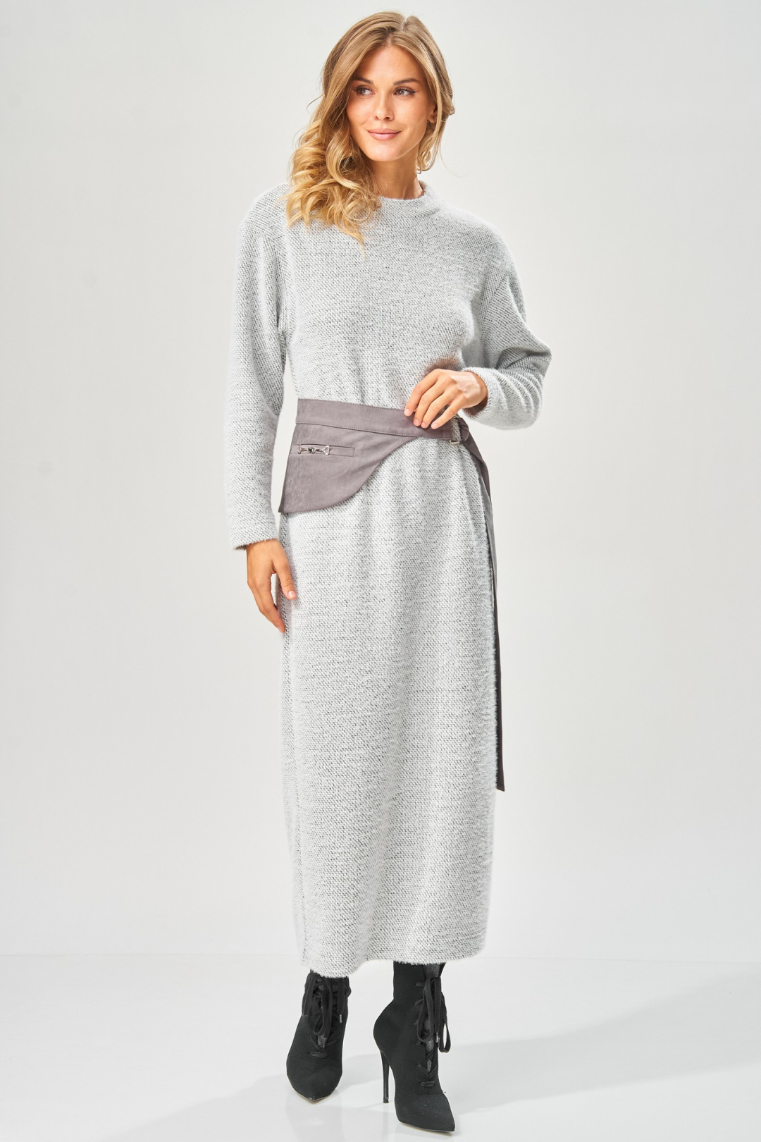 Платье LAIKONY L-573 серый зигзаг - фото 4