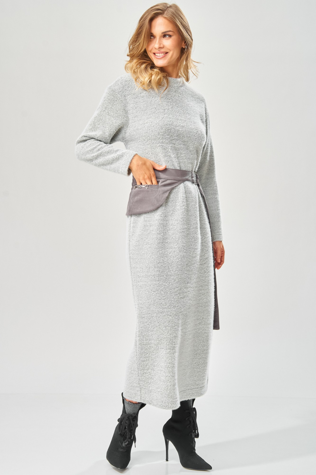 Платье LAIKONY L-573 серый зигзаг - фото 5