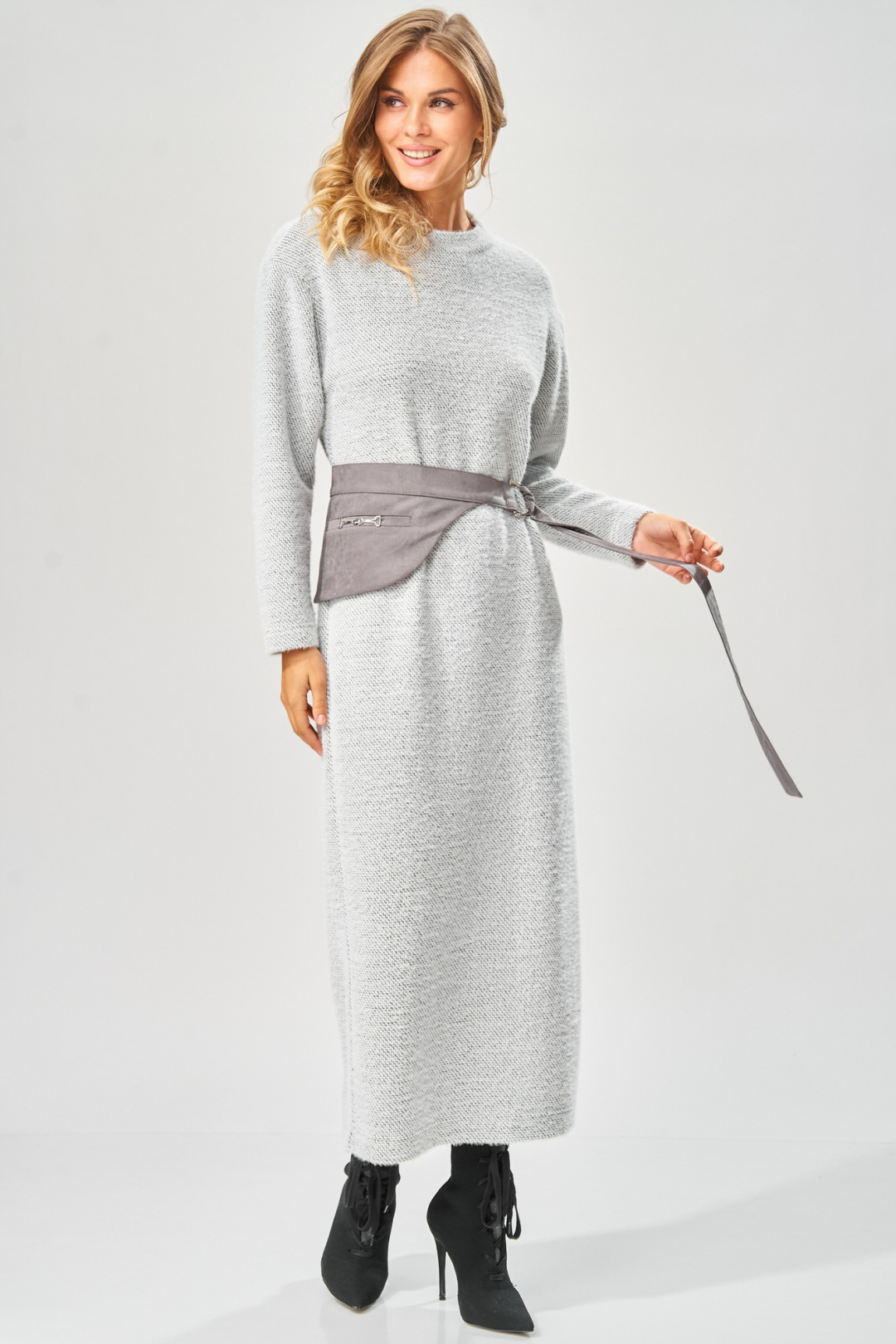 Платье LAIKONY L-573 серый зигзаг - фото 6