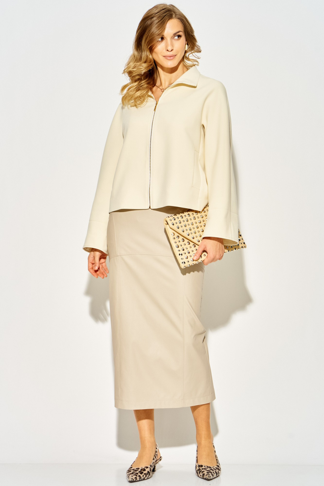 Юбка LAIKONY L-924 серо-бежевый - фото 1