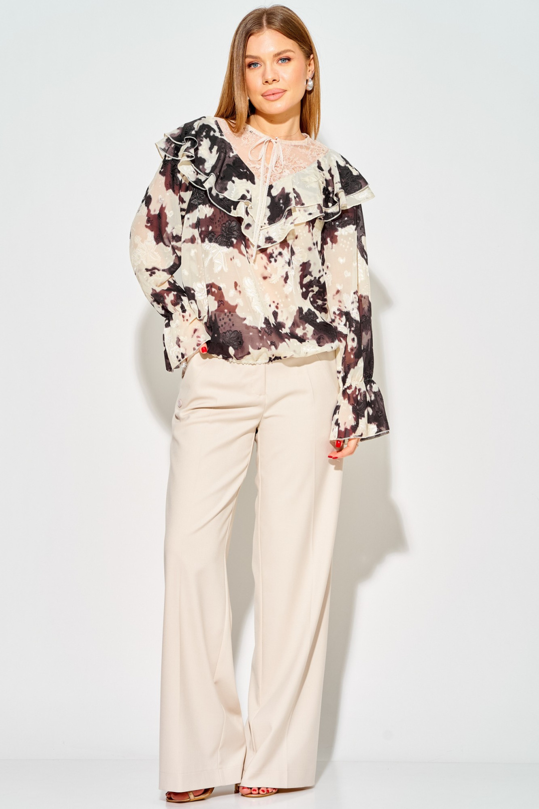 Брюки LAIKONY L-942-2 слоновая кость - фото 1