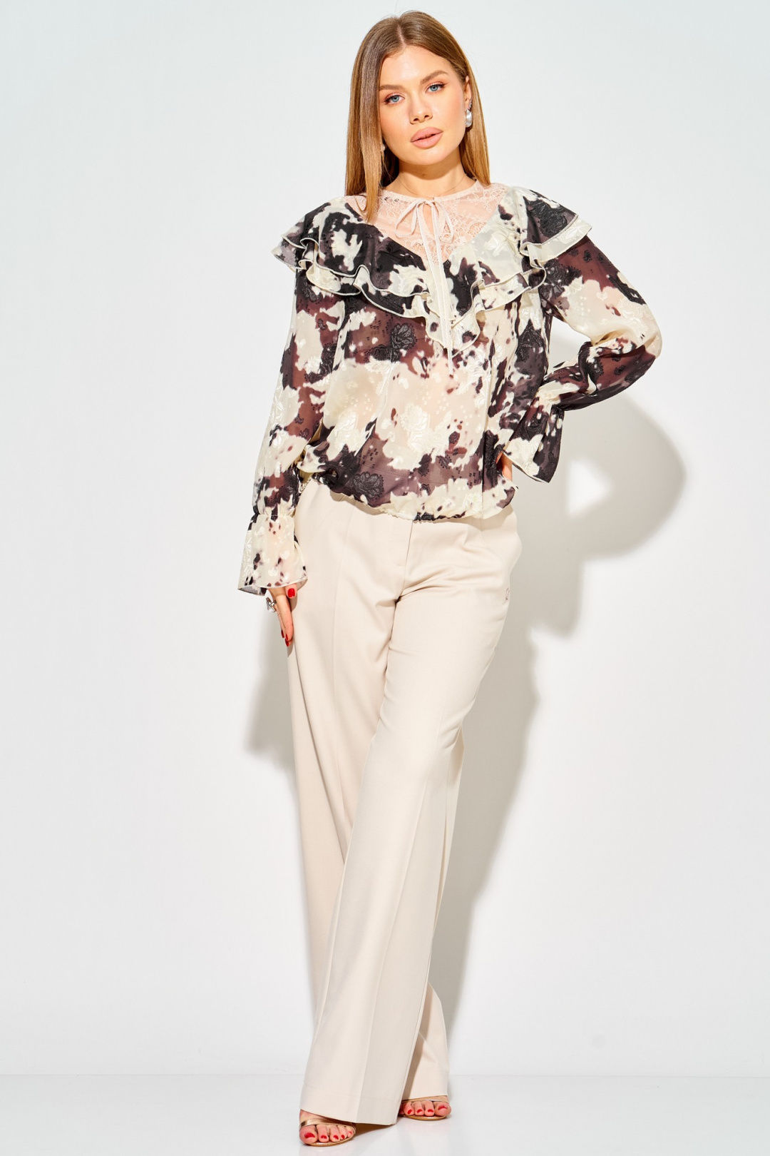 Брюки LAIKONY L-942-2 слоновая кость - фото 4